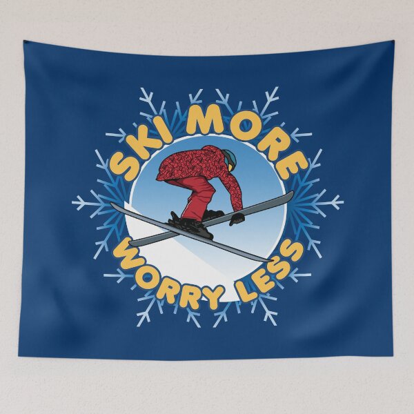 Item preview, Ski More Worry Less | Skiing Quote designed and sold by TMBTM.