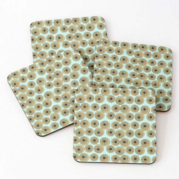 Item preview, Retro pattern No.67a -  poppy seedheads on duck egg blue designed and sold by TalkingHerds.