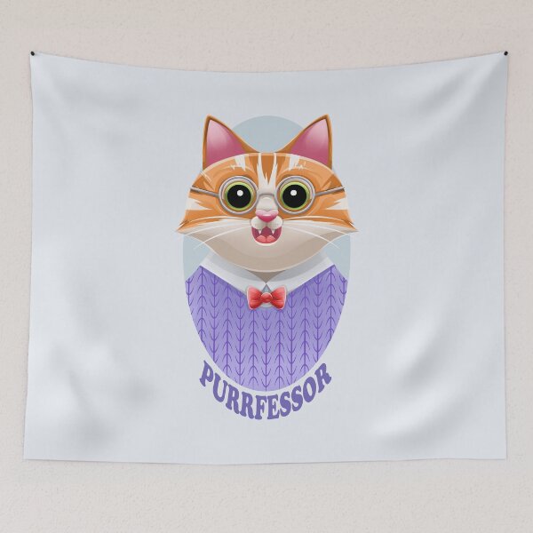 Item preview, Purrfessor teacher cat pun (with background) designed and sold by Angele Gougeon.