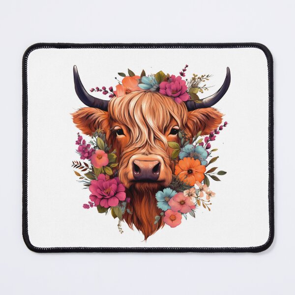 Item preview, Highland Cow with Floral designed and sold by ArtFromBeyond.