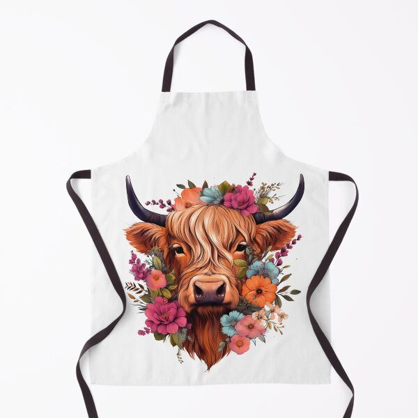 Item preview, Highland Cow with Floral designed and sold by ArtFromBeyond.