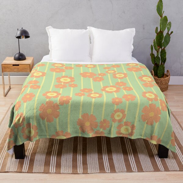 Artikelvorschau, RETRO-BLUMENSTREIFEN ORANGE UND GRÜN entworfen und verkauft von blomastudios.