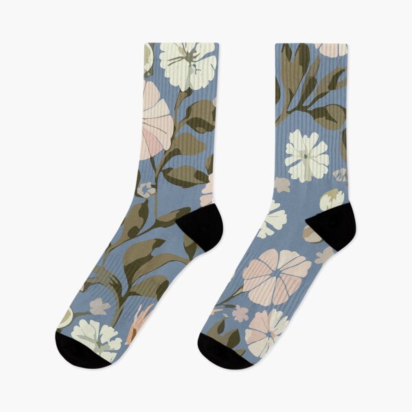 Item preview, Retro Flowers in Blue designed and sold by SamJanner.