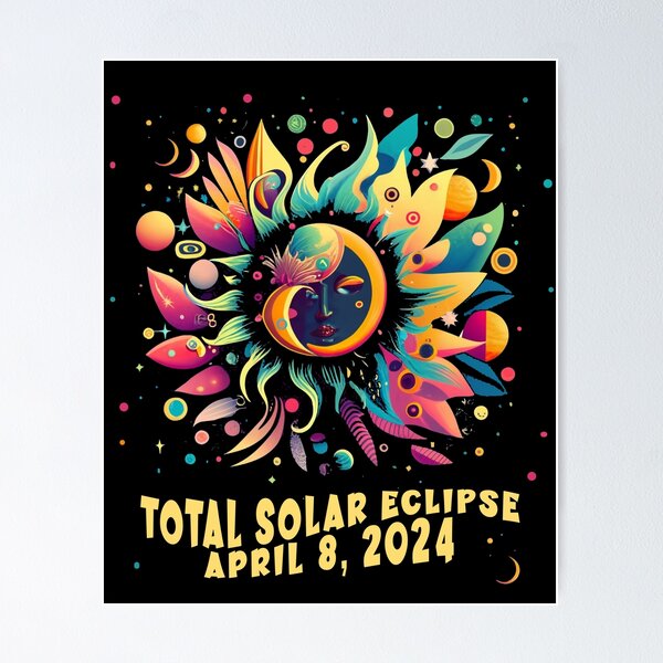 Item preview, TOTAL SOLAR ECLIPSE APRIL 2024 Hippie Pop Art  designed and sold by Greenbaby.