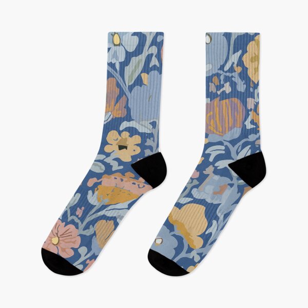 Item preview, Blue Retro Floral Pattern designed and sold by SamJanner.