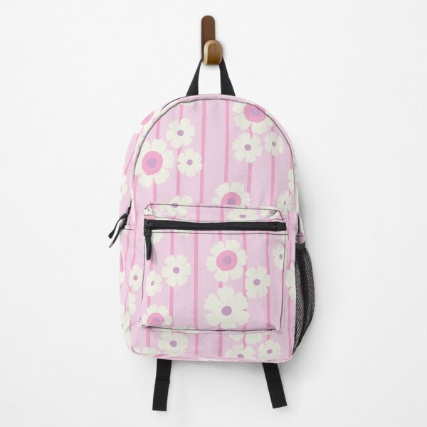 Item preview, RETRO FLOWER STRIPES PASTEL PINK designed and sold by blomastudios.