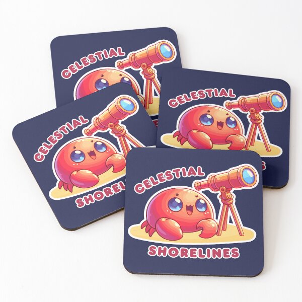 Item preview, Kawaii Crab with a Telescope - Celestial Shorelines designed and sold by GeoArtAdventure.