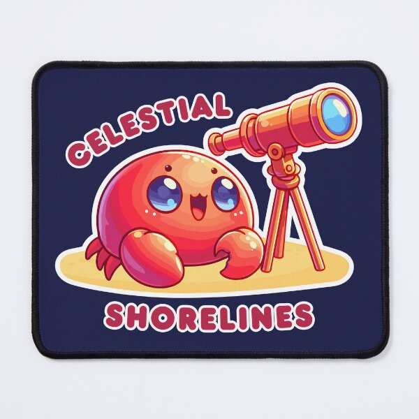 Item preview, Kawaii Crab with a Telescope - Celestial Shorelines designed and sold by GeoArtAdventure.