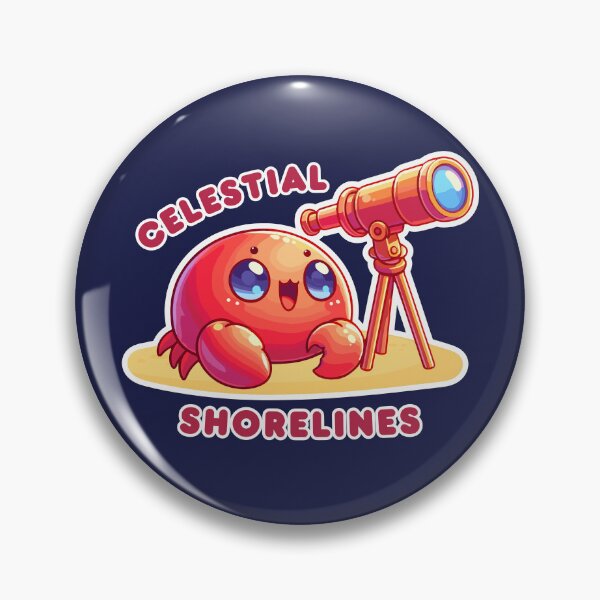 Item preview, Kawaii Crab with a Telescope - Celestial Shorelines designed and sold by GeoArtAdventure.