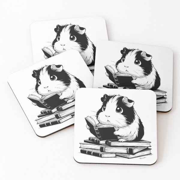 Artikelvorschau, Das süße Meerschweinchen liebt es, Bücher zu lesen entworfen und verkauft von Wheekly Designs.