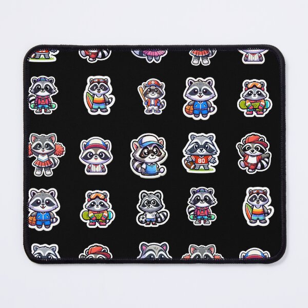 Item preview, Raccoon Playing Different Sports Sticker Sheet designed and sold by SkyTastic.