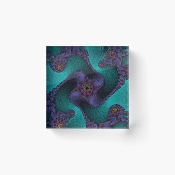Aperçu de l'œuvre Paysage de Mandelbrot violet et bleu créée et vendue par MultipliedJoy.