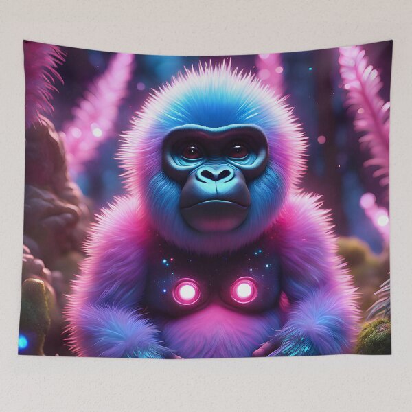 Item preview, Cute Pink Cosmic Gorilla designed and sold by TheArtOfPat.
