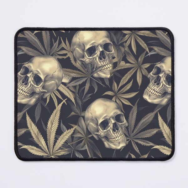Item preview, Cannabis and Skulls Leaves Weed Seamless Pattern designed and sold by MedicatedMedusa.