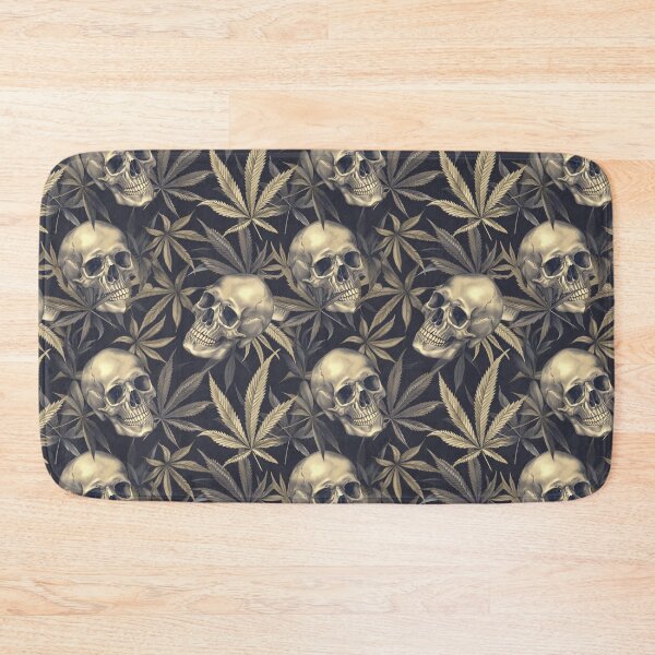Item preview, Cannabis and Skulls Leaves Weed Seamless Pattern designed and sold by MedicatedMedusa.