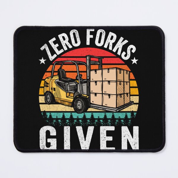Item preview, Retro Style Sunset Funny Forklift Operator Zero Forks Given designed and sold by MobyStickers.