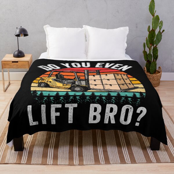 Item preview, Retro Sunset Funny Forklift Operator Do You Even Lift Bro designed and sold by MobyStickers.