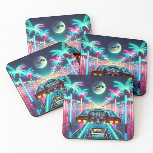 Item preview, Neon Palm Drive - Retro Futuristic Night Scene designed and sold by SynthwaveStuff.