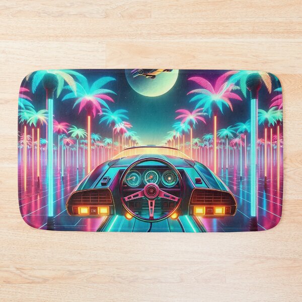 Item preview, Neon Palm Drive - Retro Futuristic Night Scene designed and sold by SynthwaveStuff.