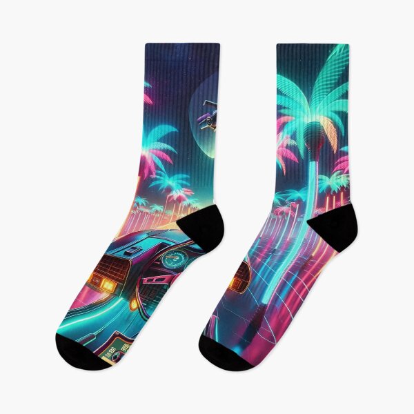 Item preview, Neon Palm Drive - Retro Futuristic Night Scene designed and sold by SynthwaveStuff.