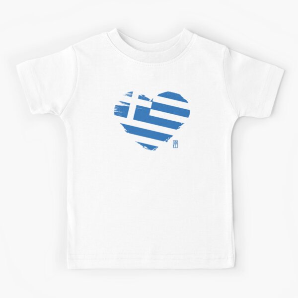 I love my country. I love Greece. I am a patriot. In my heart, there is always the flag of Greece. Kids T-Shirt