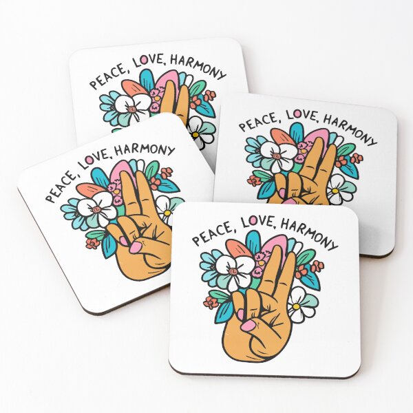 Item preview, Hand-Drawn Peace Sign with Flowers - Peace, Love, Harmony designed and sold by NiftyWrx.