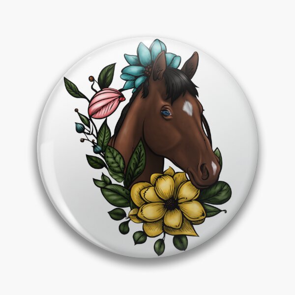 Item preview, Bay Horse Head with Flower Wreath designed and sold by Chaylynn Smith.