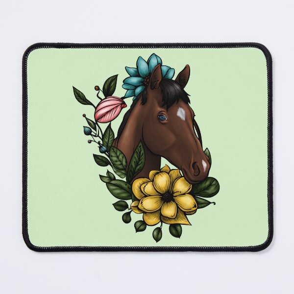 Item preview, Bay Horse Head with Flower Wreath designed and sold by Chaylynn Smith.