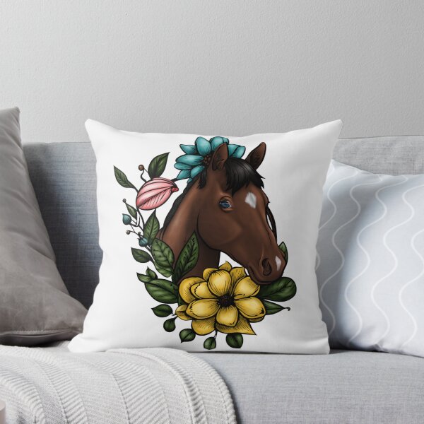 Item preview, Bay Horse Head with Flower Wreath designed and sold by Chaylynn Smith.
