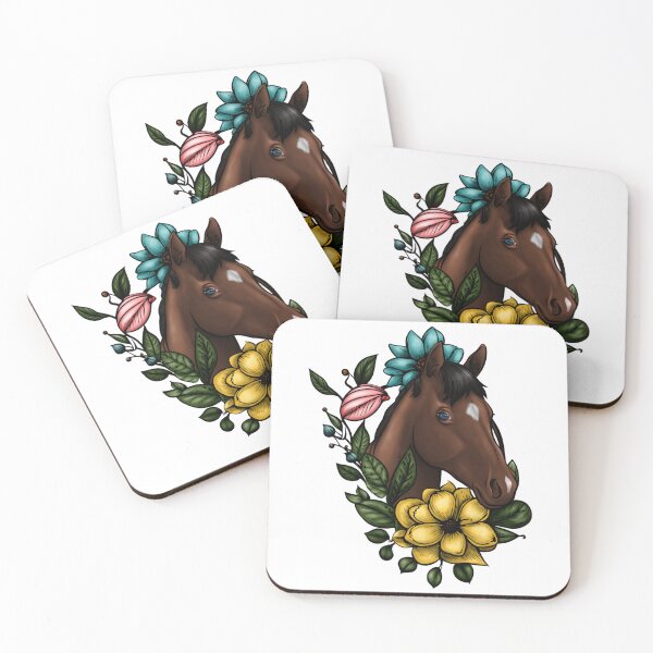 Item preview, Bay Horse Head with Flower Wreath designed and sold by Chaylynn Smith.