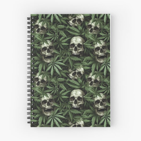 Item preview,  Cannabis Weed Forest and Skulls Seamless Pattern designed and sold by MedicatedMedusa.