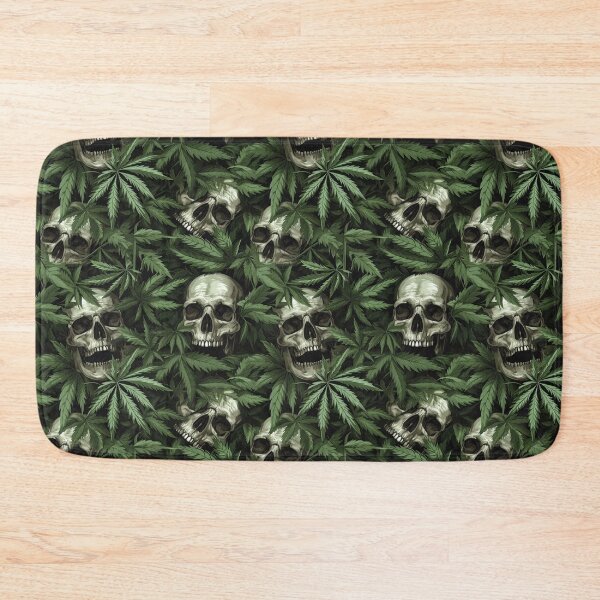 Item preview,  Cannabis Weed Forest and Skulls Seamless Pattern designed and sold by MedicatedMedusa.