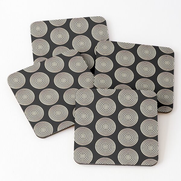 Item preview, Golden rings pattern on black background designed and sold by randrdesign.
