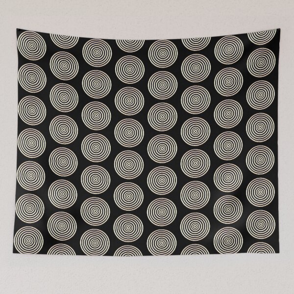 Item preview, Golden rings pattern on black background designed and sold by randrdesign.