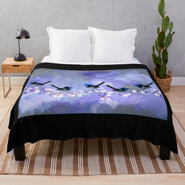 Item preview, Grey and Purple Australian Fairy Wrens designed and sold by cathyjacobs.