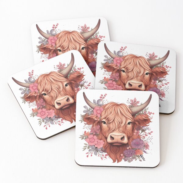 Item preview, Highland Cow with Floral designed and sold by ArtFromBeyond.