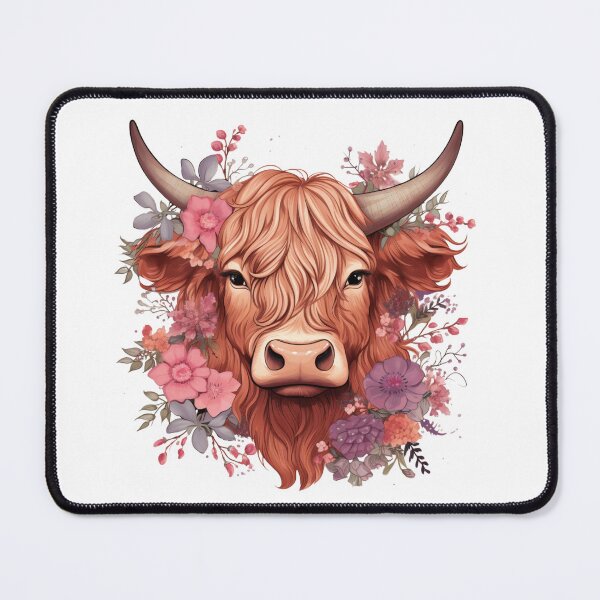 Item preview, Highland Cow with Floral designed and sold by ArtFromBeyond.