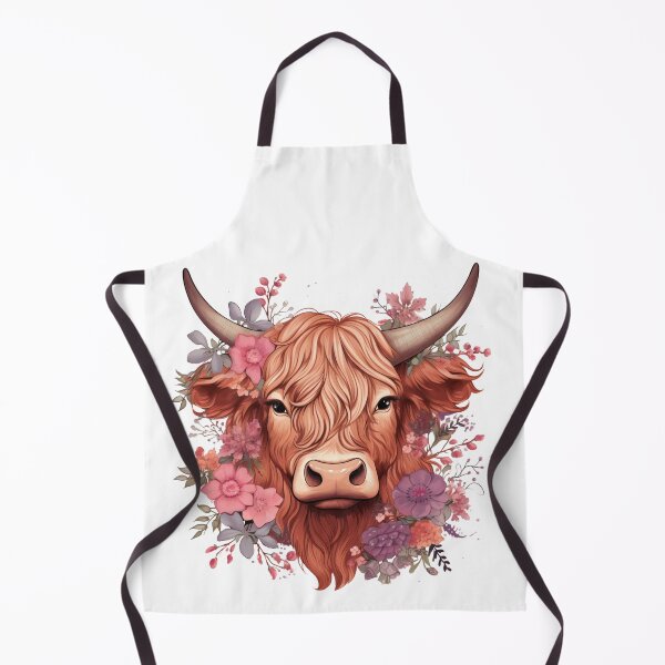 Item preview, Highland Cow with Floral designed and sold by ArtFromBeyond.