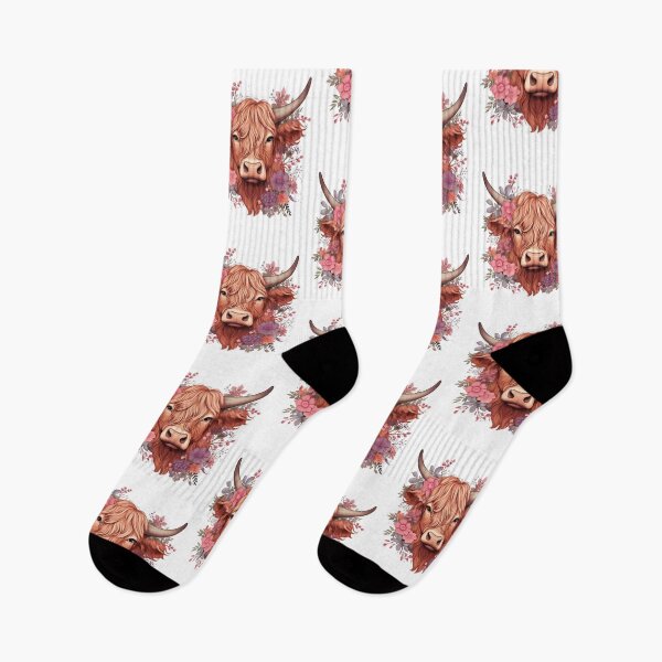Item preview, Highland Cow with Floral designed and sold by ArtFromBeyond.