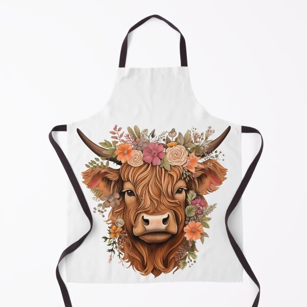 Item preview, Highland Cow with Floral designed and sold by ArtFromBeyond.