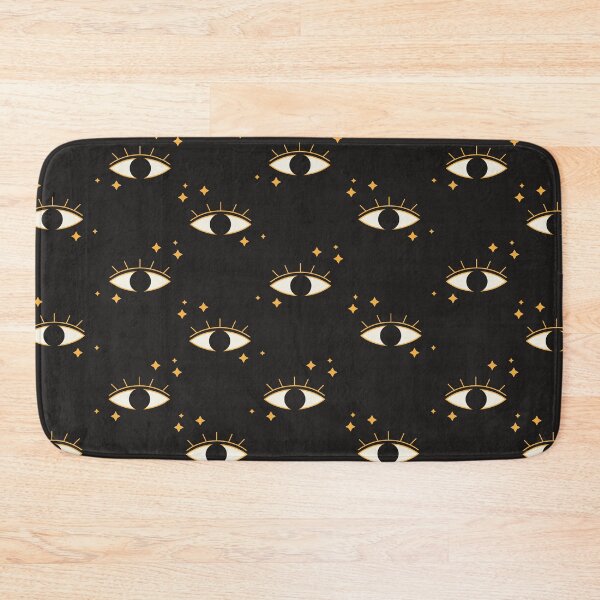 Item preview, Black and gold esoteric eye and stars pattern designed and sold by ArtistryWhims.
