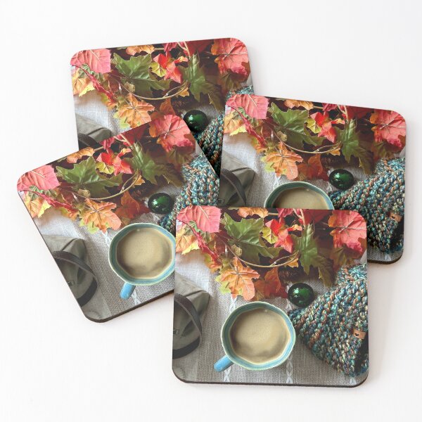 Item preview, Cozy Leaves & Coffee at the Makeup Table designed and sold by hannahcapps.