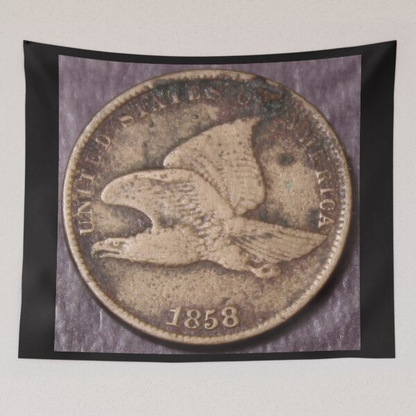 Item preview, `1858 SL Flying Eagle Cent Fine With Problems One Penny designed and sold by coinsxcrochet.