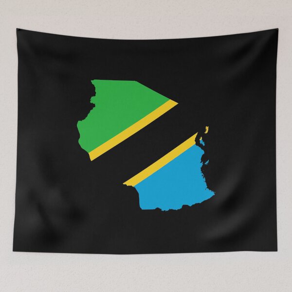 Item preview, Flag Map of Tanzania designed and sold by feether-store.