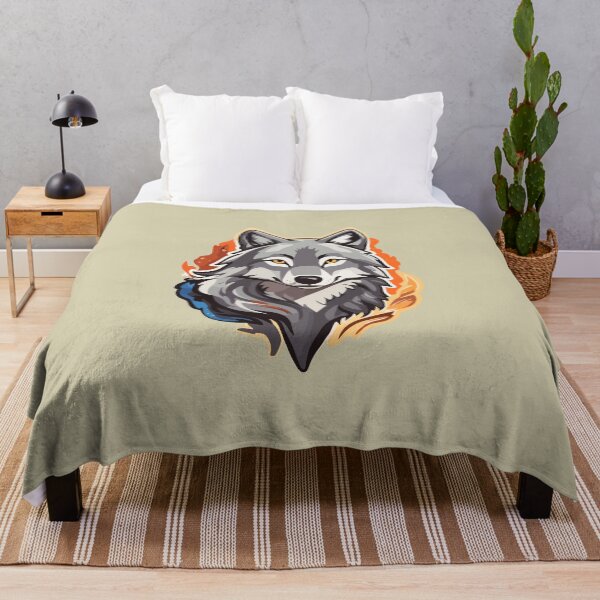 Item preview, wolf on fire designed and sold by StickerLab4.