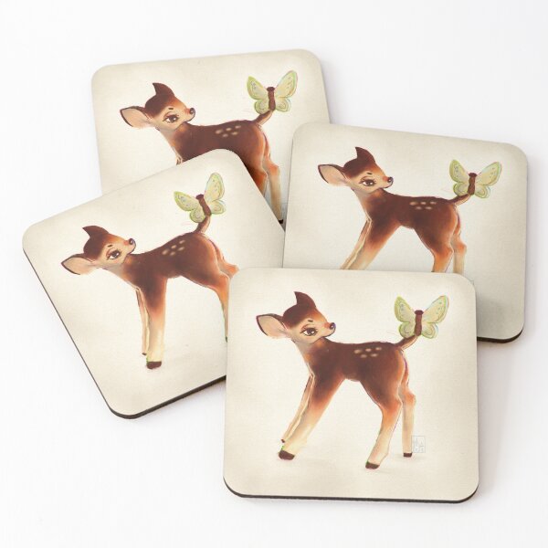 Item preview, vintage deer + butterfly designed and sold by trashcangoddess.