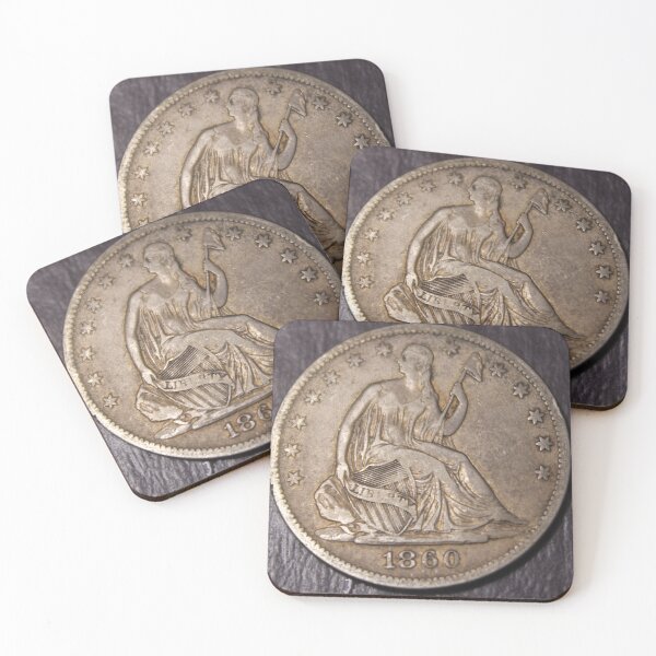 Item preview, 1860 Seated Liberty Half Dollar Choice VF XF Fifty Cents designed and sold by coinsxcrochet.