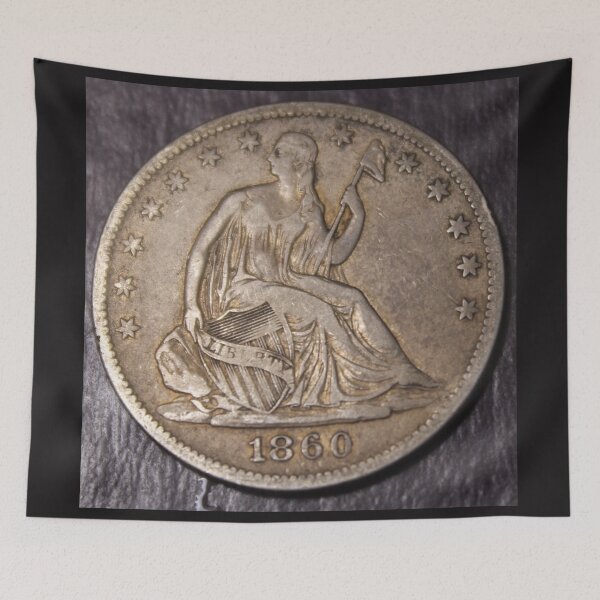 Item preview, 1860 Seated Liberty Half Dollar Choice VF XF Fifty Cents designed and sold by coinsxcrochet.