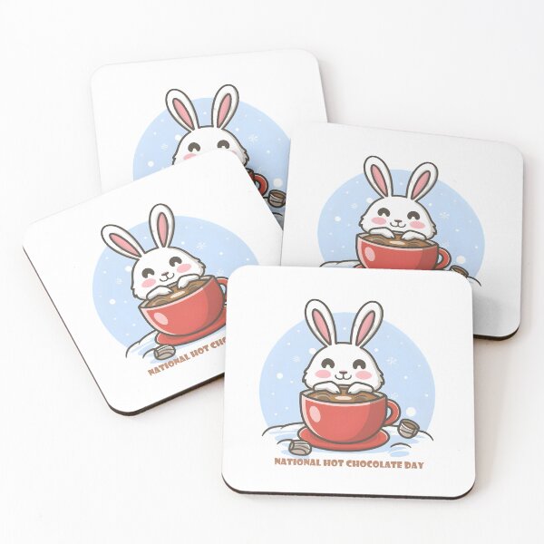 Item preview, Rabbit drinking hot chocolate designed and sold by r105.