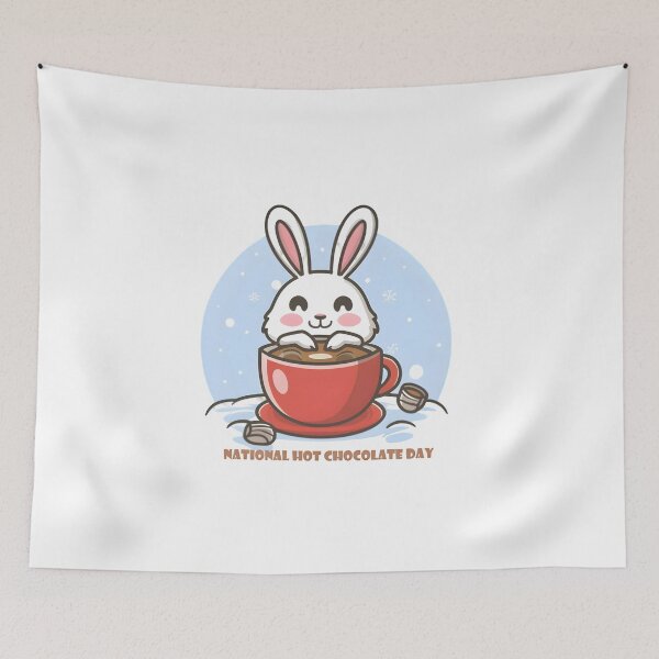 Item preview, Rabbit drinking hot chocolate designed and sold by r105.